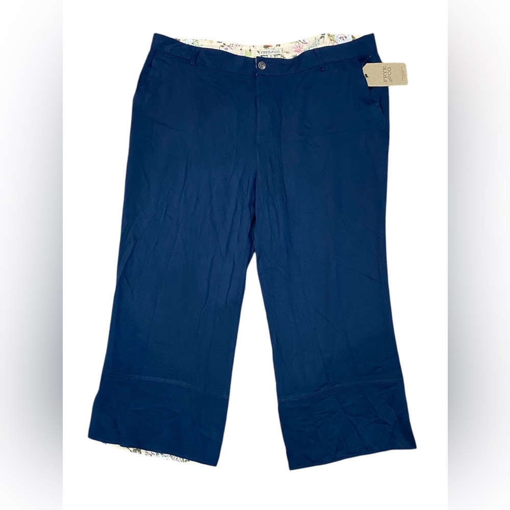 Women’s Frye and Co. Navy 100% Rayon pants | Navy Trousers | wide leg